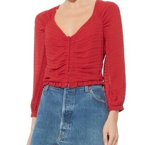 100% Silk corset INTERMIX LILLIAN SHIRRED SILK BLOUSE